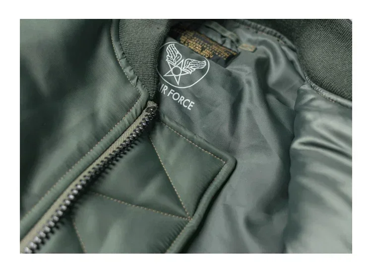 Men Vintage 1955 USAF MA-1 Pilot Bomber Jacket Military Windproof Coat Spring Winter Retro Outerwear for Daily Riding heavy weig