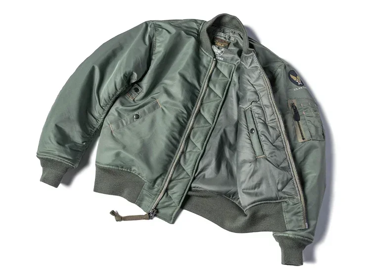 Men Vintage 1955 USAF MA-1 Pilot Bomber Jacket Military Windproof Coat Spring Winter Retro Outerwear for Daily Riding heavy weig
