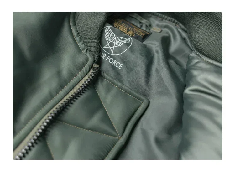 Men Vintage 1955 USAF MA-1 Pilot Bomber Jacket Military Windproof Coat Spring Winter Retro Outerwear for Daily Riding heavy weig