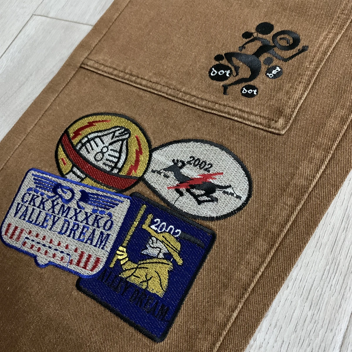 Shinning Diamond Letter Embroidery Badge Baggy Jeans for Men Vintage Straight Loose Casual Denim Trousers Oversized