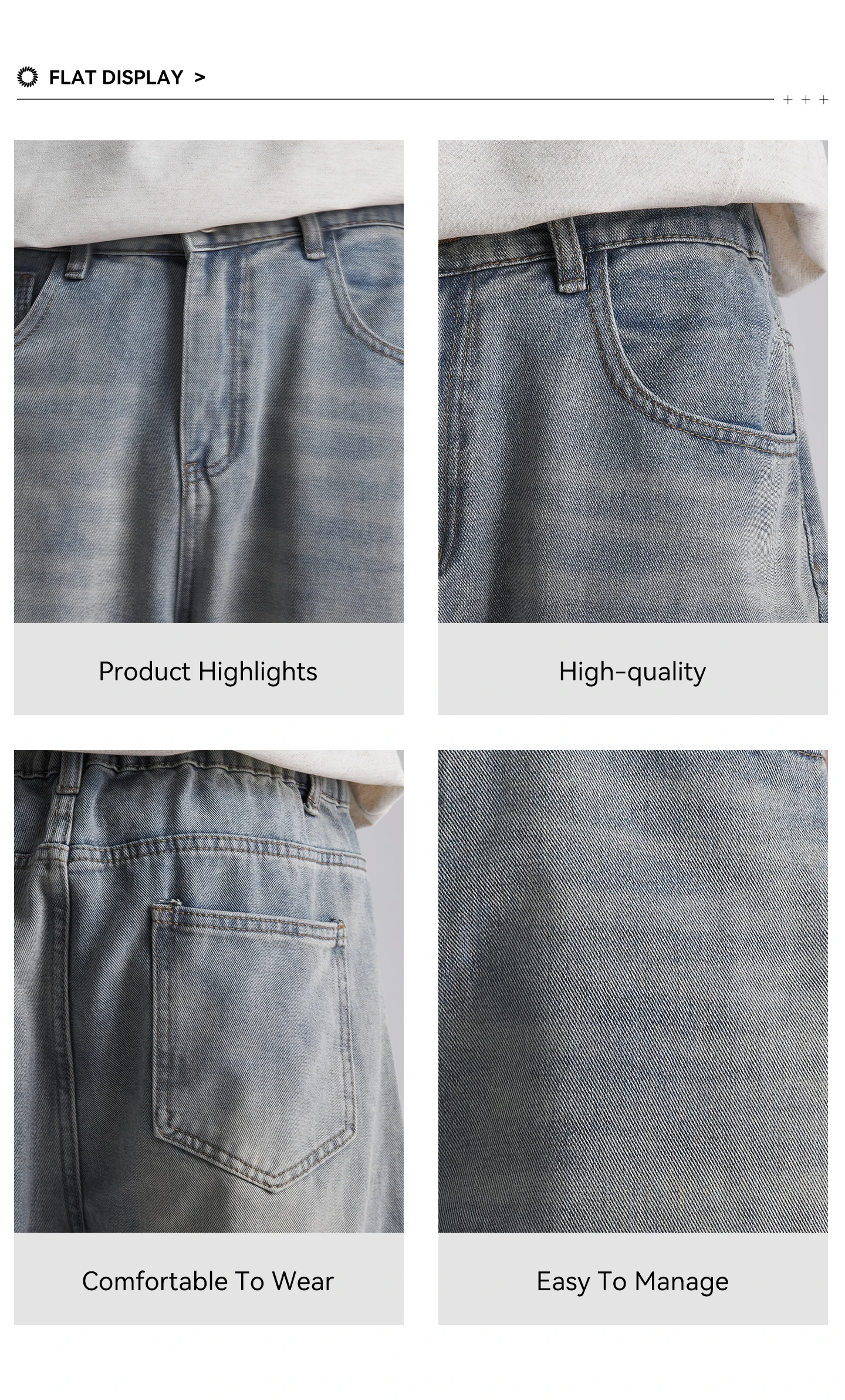 Men's Korean Style Draped Wide Leg Jeans 2026 Summer Elastic Waist Loose Curved Pants Streetwear Commuter Casual Long Trousers