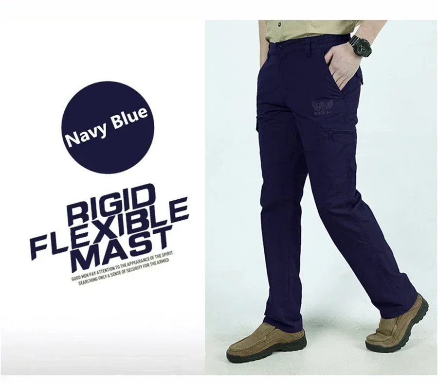 Outdoor Waterproof Tactical Cargo Pants Men Breathable Summer Casual Army Military Long Trousers Male Quick Dry Cargo Pants