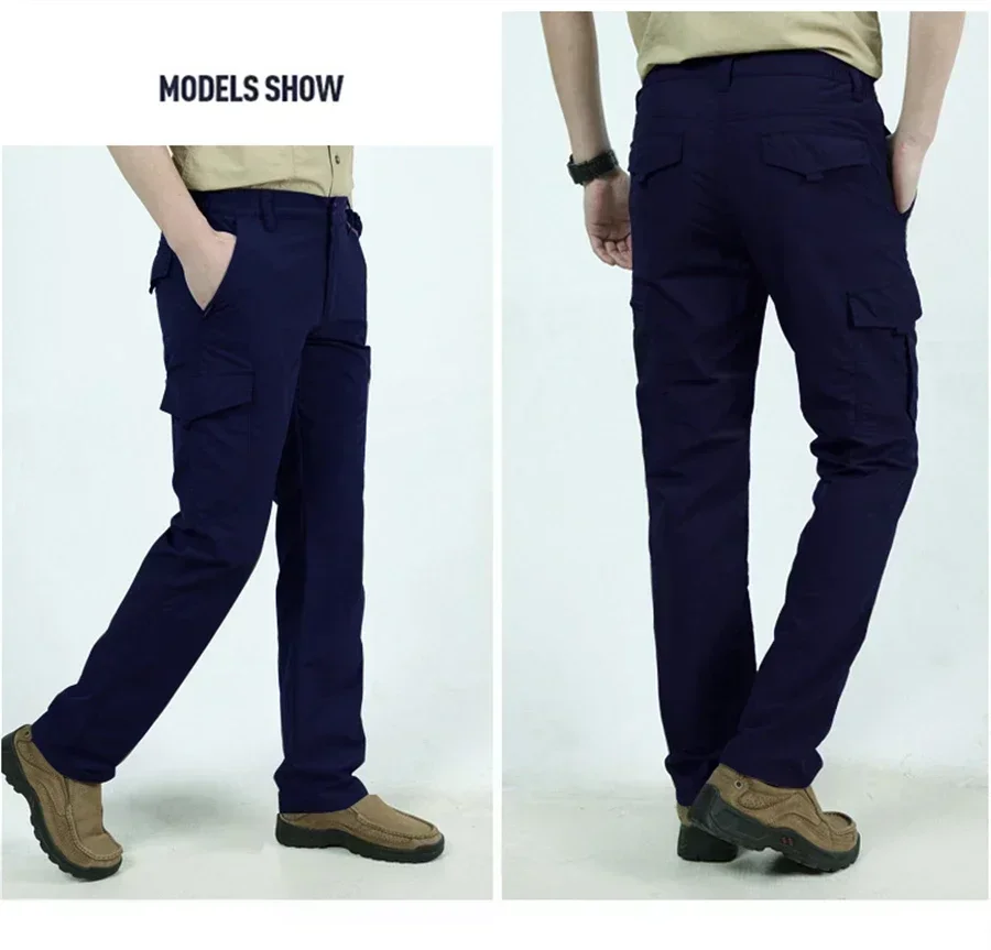 Outdoor Waterproof Tactical Cargo Pants Men Breathable Summer Casual Army Military Long Trousers Male Quick Dry Cargo Pants