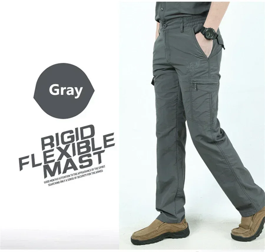Outdoor Waterproof Tactical Cargo Pants Men Breathable Summer Casual Army Military Long Trousers Male Quick Dry Cargo Pants