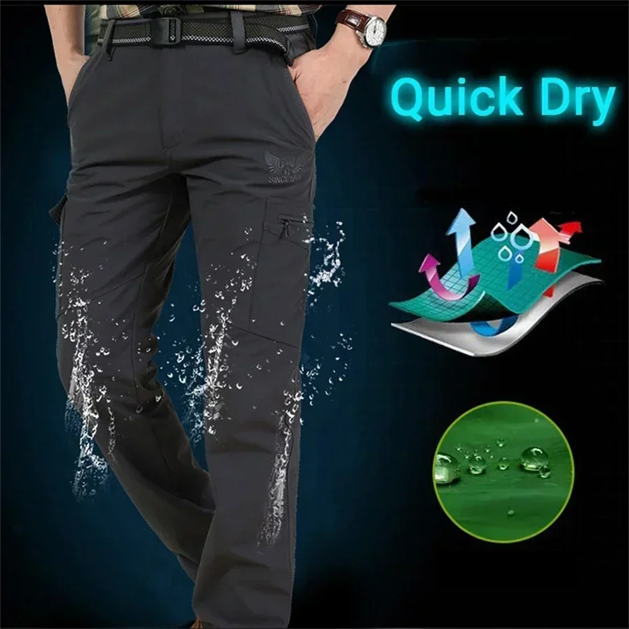 Outdoor Waterproof Tactical Cargo Pants Men Breathable Summer Casual Army Military Long Trousers Male Quick Dry Cargo Pants