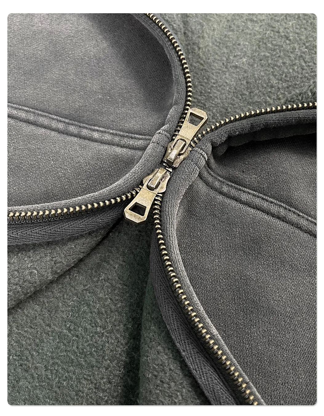 New Autumn and Winter Cashmere Zip Up Jacket Streetwear Casual Oversized Acid Washed Wax Printed Hooded Fleece Zipper Hoodie