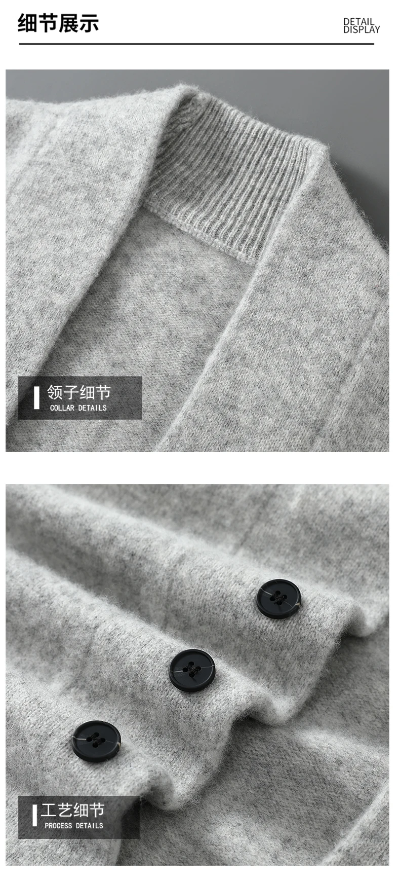 2025 Autumn Winter New Thick Cardigan 100% Pure Wool Men's Versatile Jacket V-Neck Loose Casual Highend Knitted Cashmere Sweater