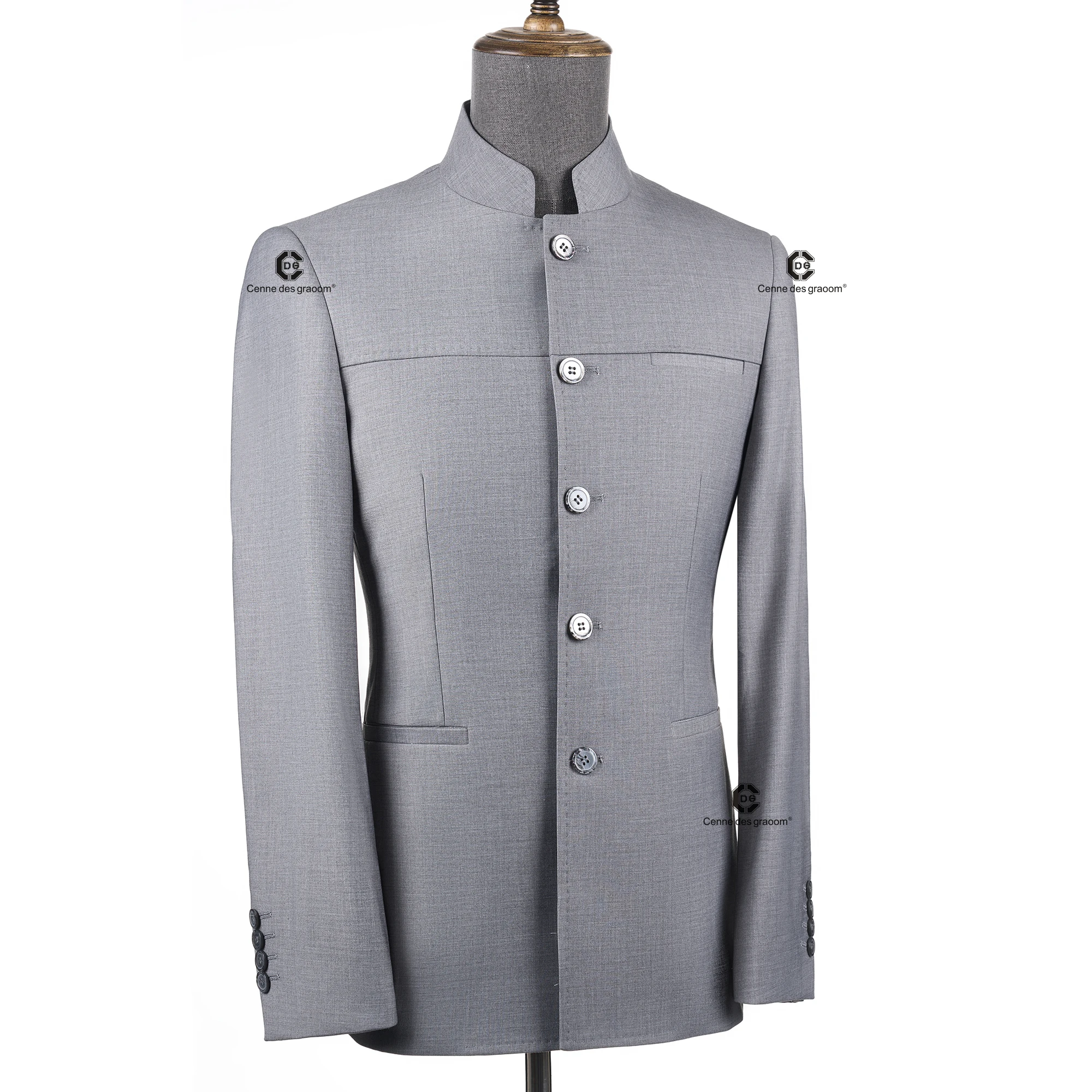 Cenne Des Graoom 2026 Mandarin Collar Suit Traditional Chinese Tunic Clothing Jacket Pants Formal Casual Official Daily Wear