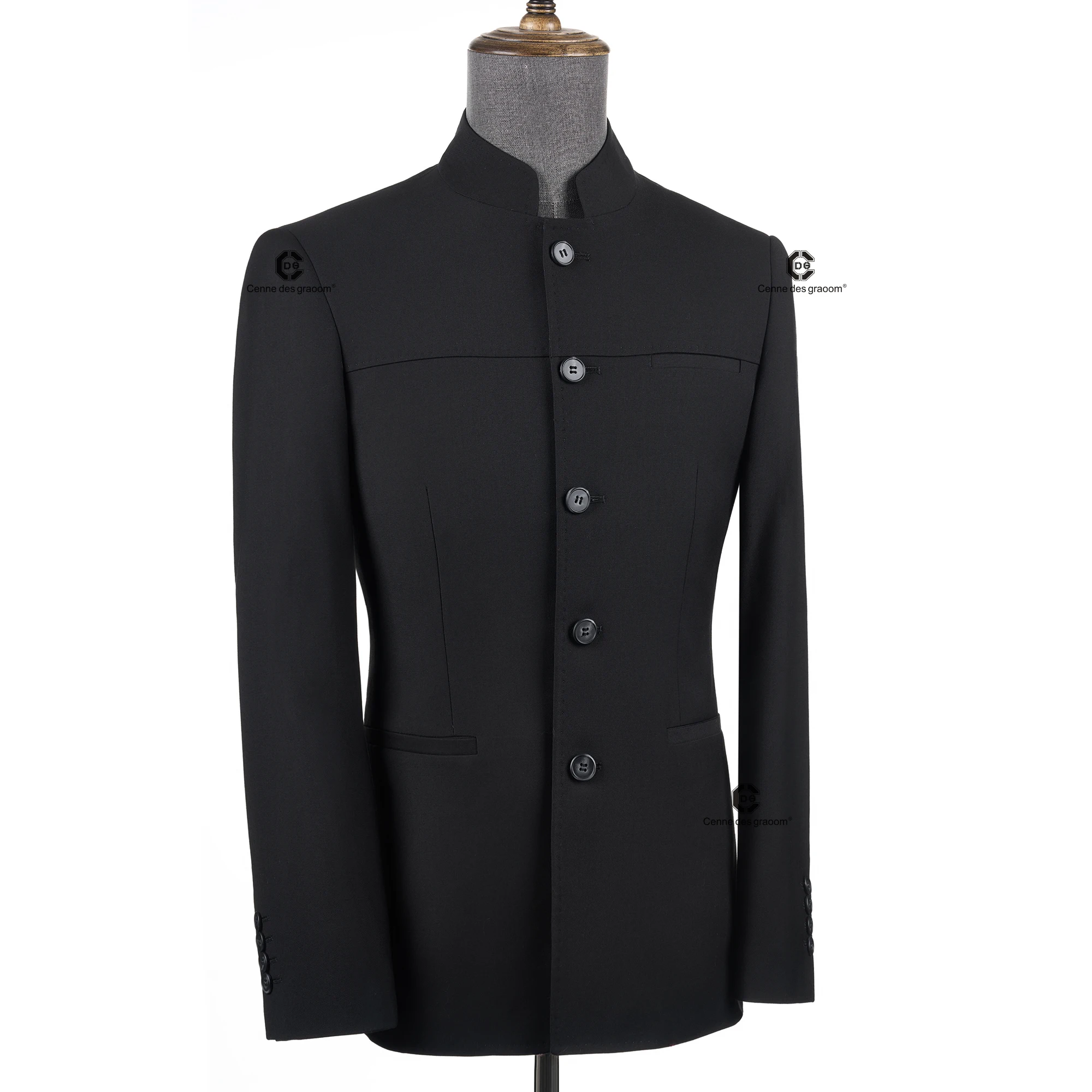 Cenne Des Graoom 2026 Mandarin Collar Suit Traditional Chinese Tunic Clothing Jacket Pants Formal Casual Official Daily Wear