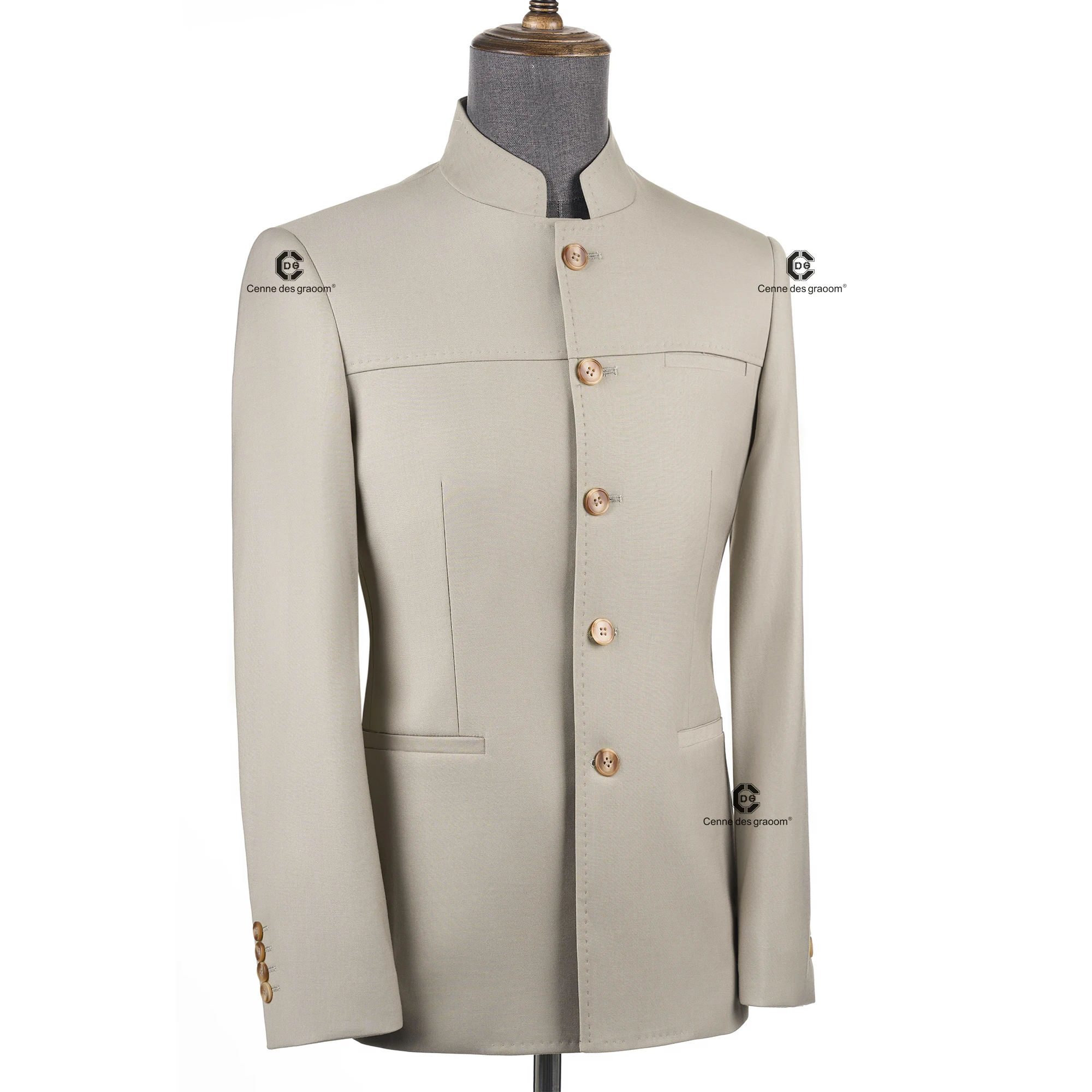 Cenne Des Graoom 2026 Mandarin Collar Suit Traditional Chinese Tunic Clothing Jacket Pants Formal Casual Official Daily Wear