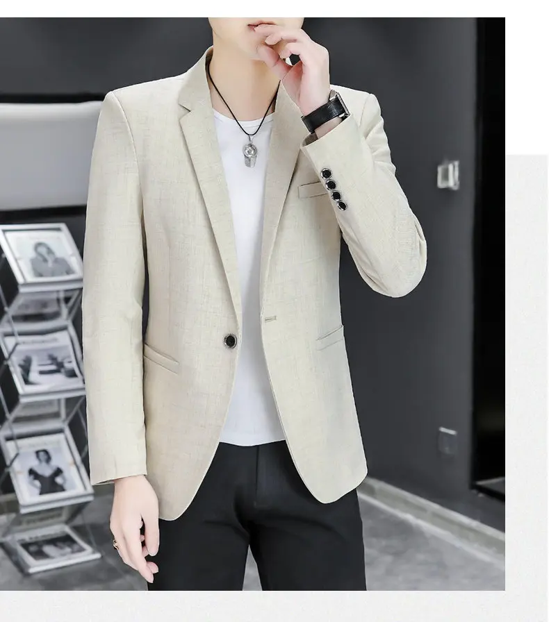 Blazer Men's Fashion Business Gentleman Groom Professional Gentleman Form-fitting Versatile Casual Formal Wear High-end Blazer
