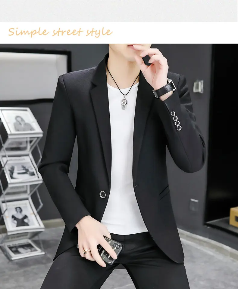 Blazer Men's Fashion Business Gentleman Groom Professional Gentleman Form-fitting Versatile Casual Formal Wear High-end Blazer