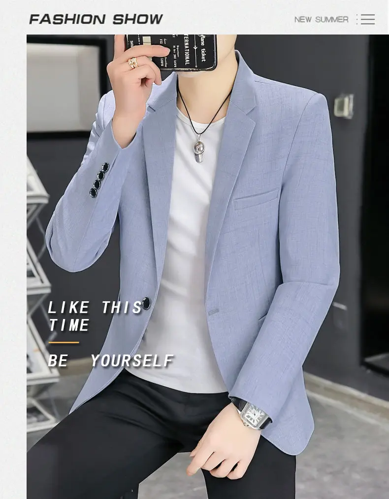 Blazer Men's Fashion Business Gentleman Groom Professional Gentleman Form-fitting Versatile Casual Formal Wear High-end Blazer
