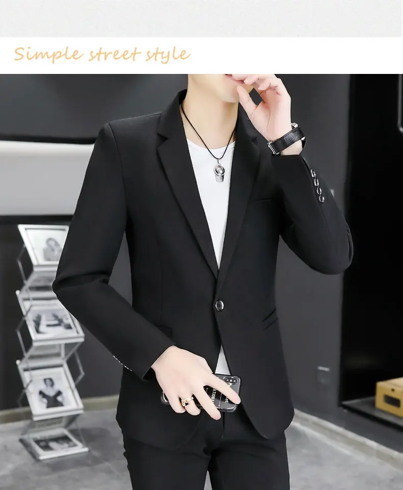 Blazer Men's Fashion Business Gentleman Groom Professional Gentleman Form-fitting Versatile Casual Formal Wear High-end Blazer
