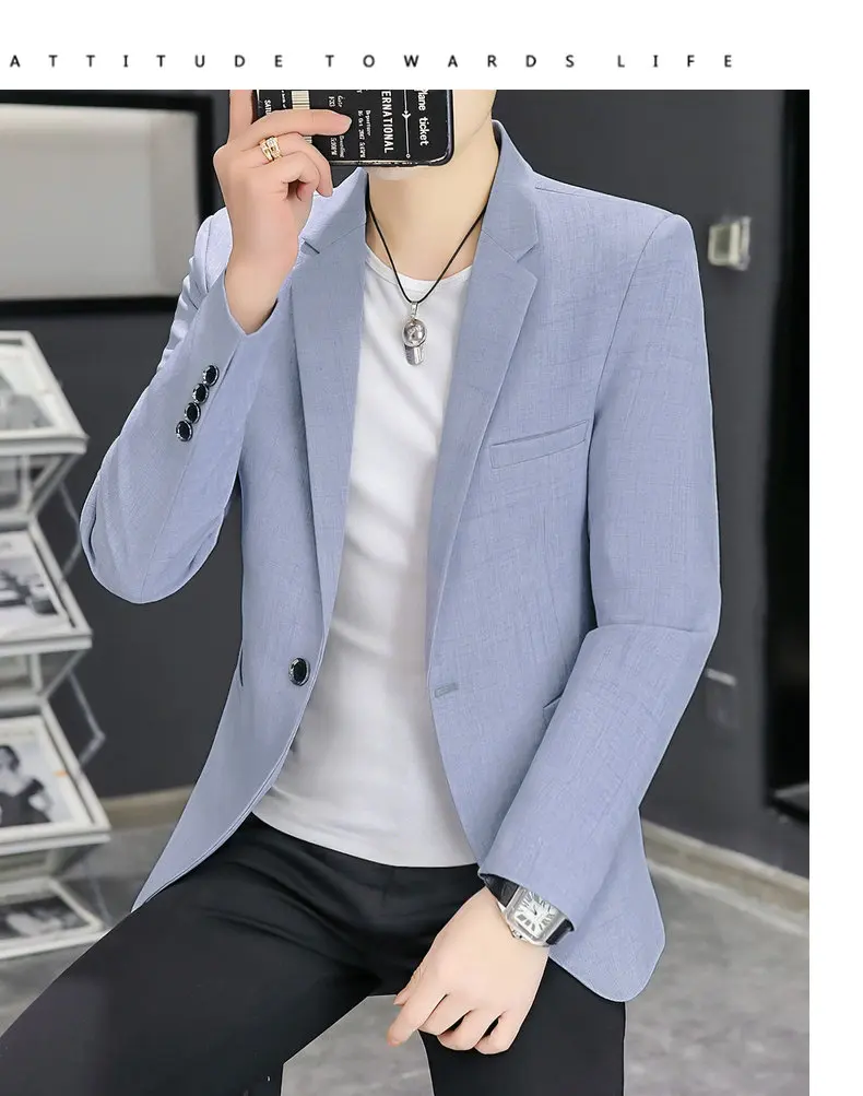 Blazer Men's Fashion Business Gentleman Groom Professional Gentleman Form-fitting Versatile Casual Formal Wear High-end Blazer