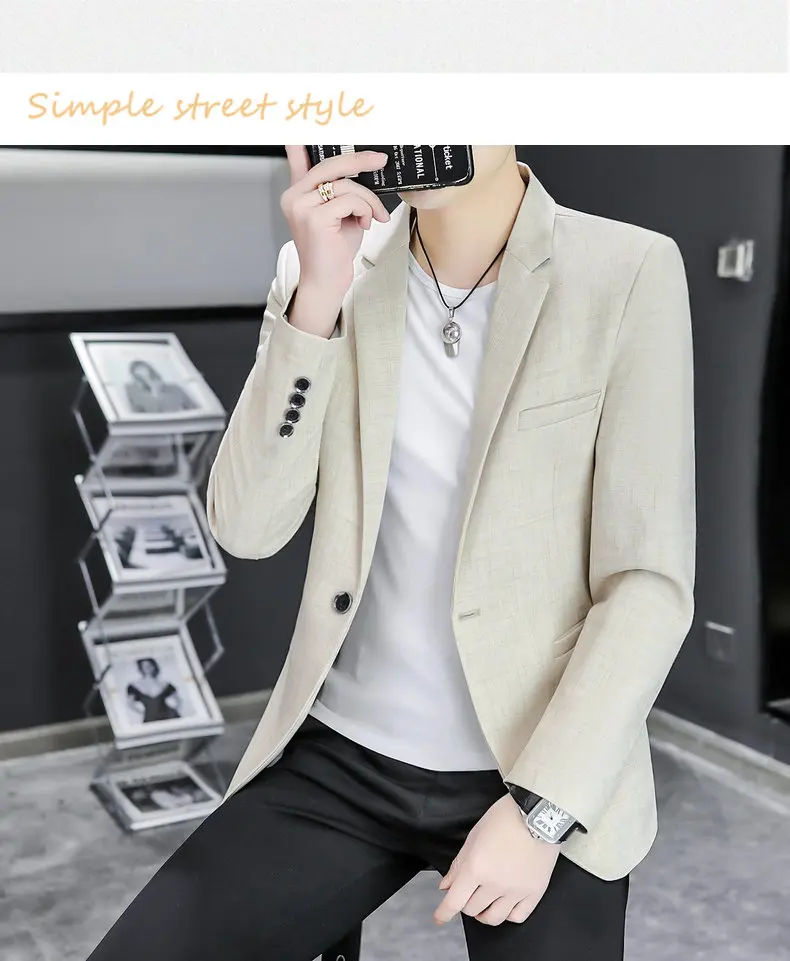 Blazer Men's Fashion Business Gentleman Groom Professional Gentleman Form-fitting Versatile Casual Formal Wear High-end Blazer