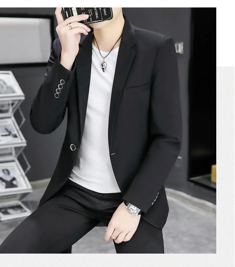 Blazer Men's Fashion Business Gentleman Groom Professional Gentleman Form-fitting Versatile Casual Formal Wear High-end Blazer