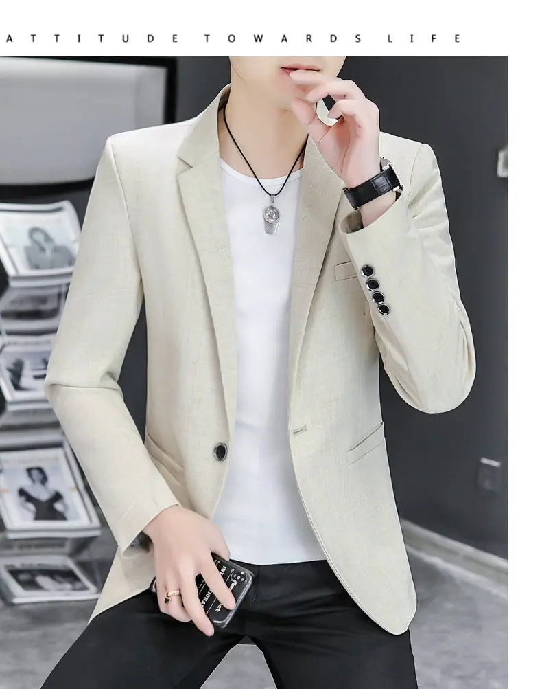Blazer Men's Fashion Business Gentleman Groom Professional Gentleman Form-fitting Versatile Casual Formal Wear High-end Blazer