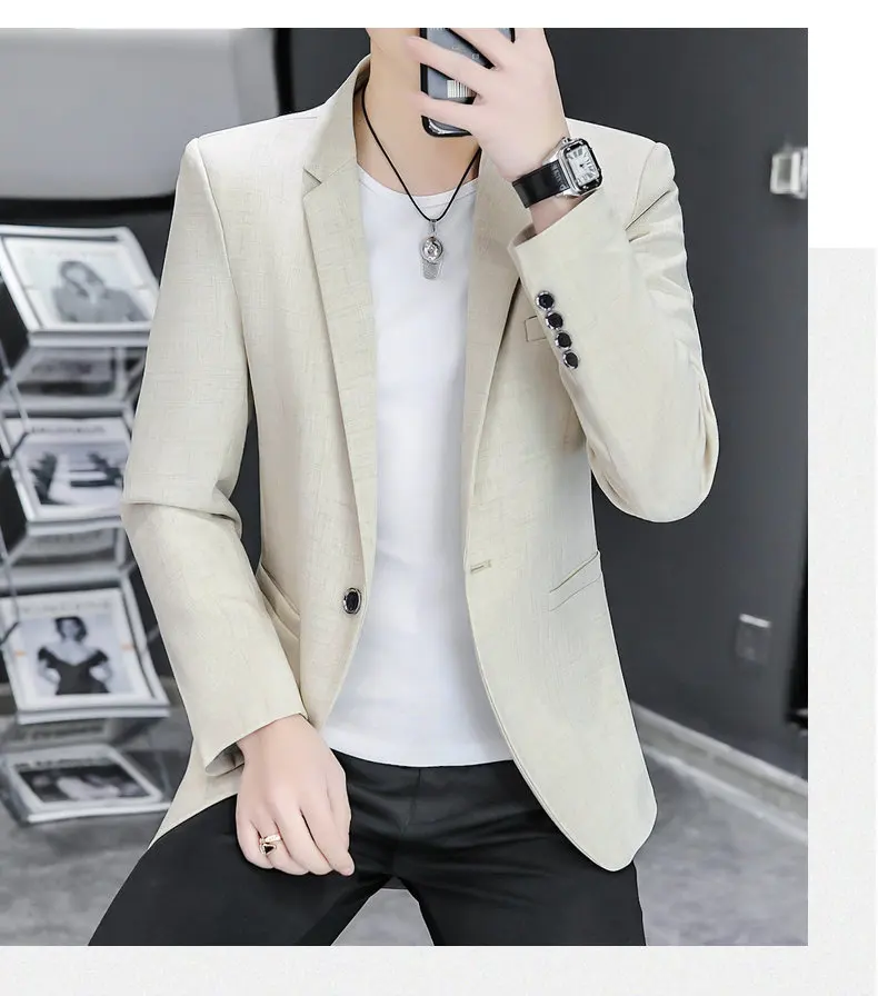 Blazer Men's Fashion Business Gentleman Groom Professional Gentleman Form-fitting Versatile Casual Formal Wear High-end Blazer