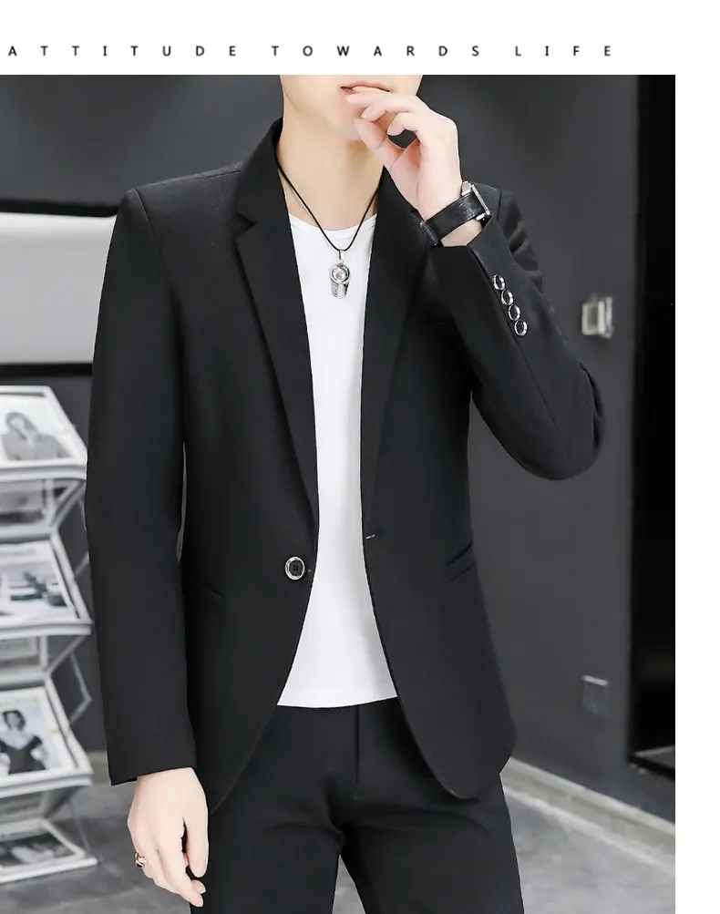 Blazer Men's Fashion Business Gentleman Groom Professional Gentleman Form-fitting Versatile Casual Formal Wear High-end Blazer