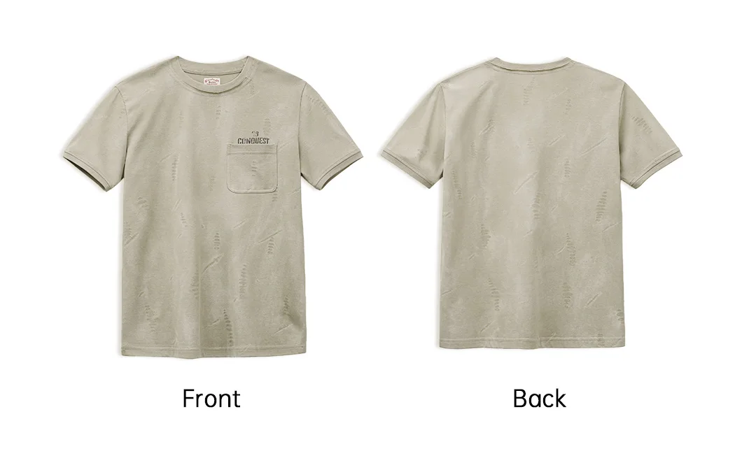 Maden Men's Workwear T-Shirt Square Pocket Letter Print Crew Neck Casual Short Sleeve Summer Lightweight Streetwear Top