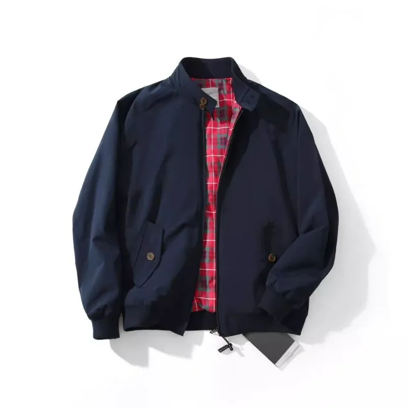 Spring Autumn Men Coat American Retro Thin Stand Collar Long Sleeve Male Outerwear Simple Solid Color Versatile Man Jacket