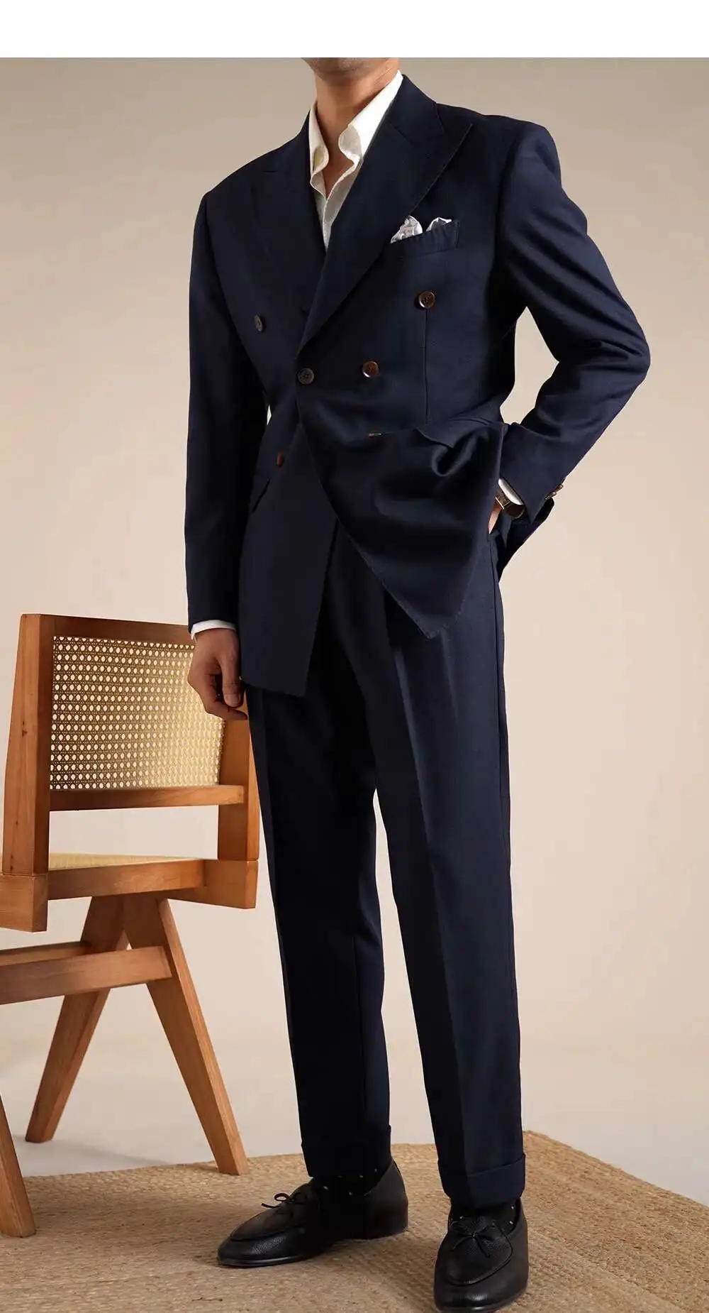 Double Breasted Wedding Suit Men Tuxedo Suit Smoking Homme Mariage Traje Novio 2024 Wool Italian Blazers Suit For Men's Business