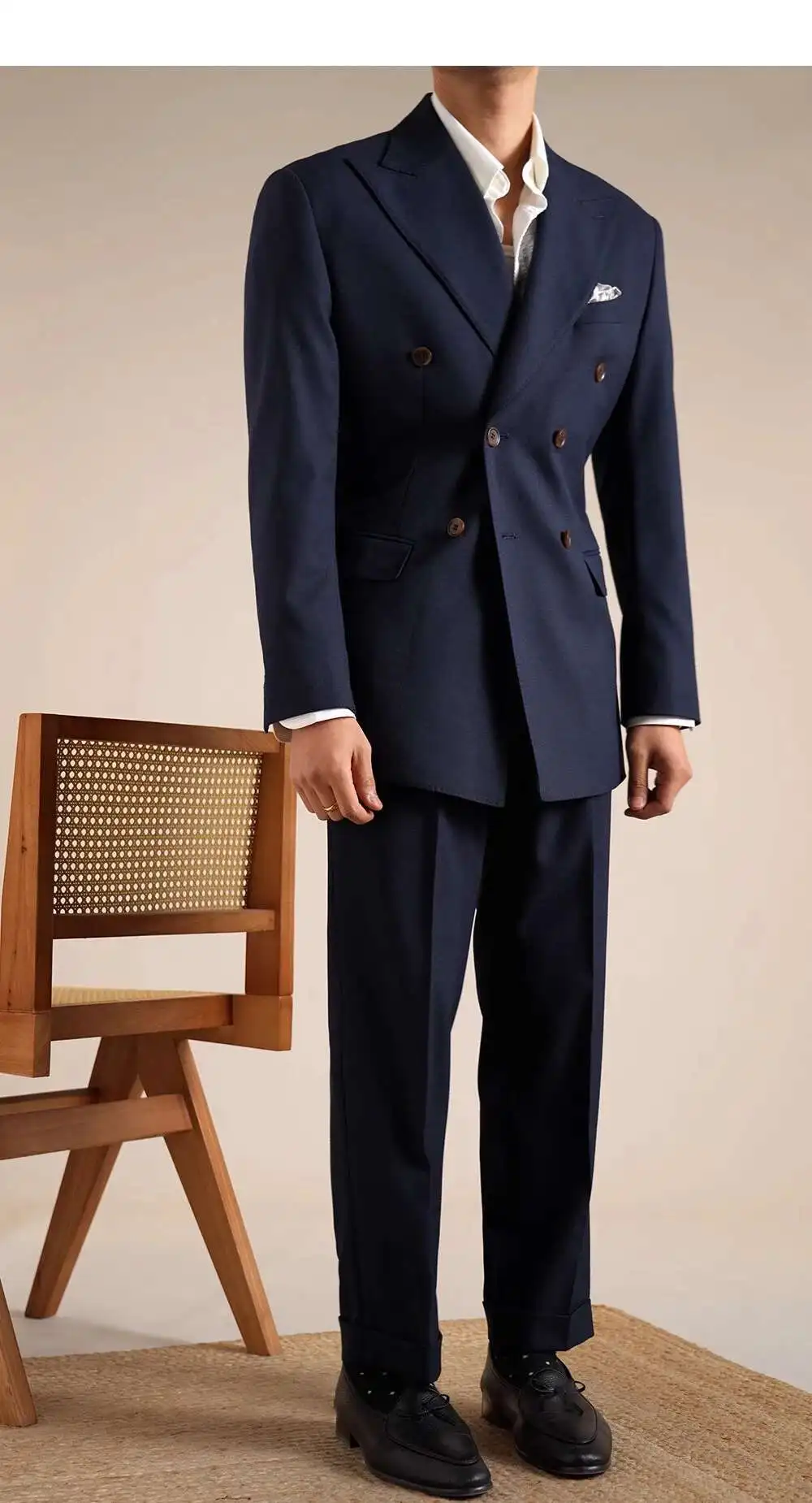 Double Breasted Wedding Suit Men Tuxedo Suit Smoking Homme Mariage Traje Novio 2024 Wool Italian Blazers Suit For Men's Business