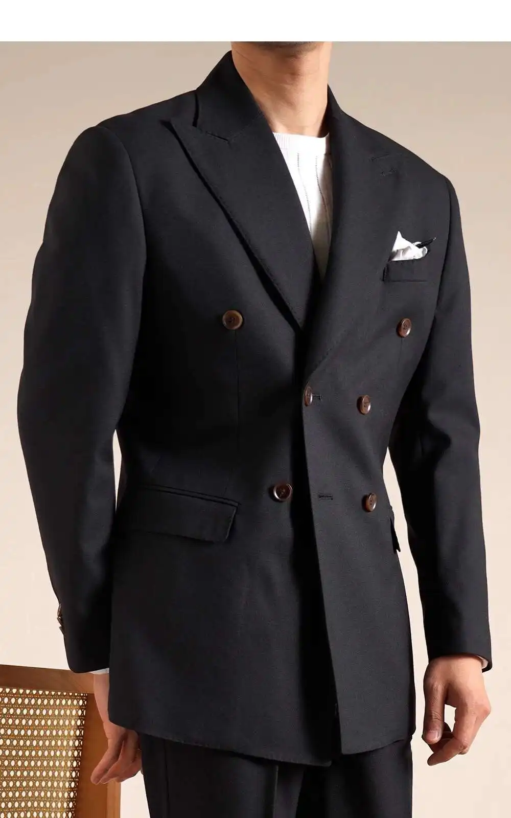 Double Breasted Wedding Suit Men Tuxedo Suit Smoking Homme Mariage Traje Novio 2024 Wool Italian Blazers Suit For Men's Business