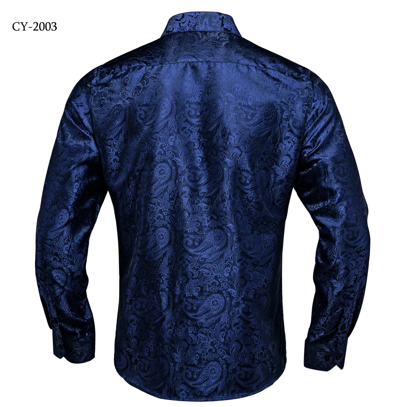 Men's Business Dress Shirts Black Gold Long Sleeve Formal Button-Down Collar Social Slim Fit Shirt Spring Man Casual Blouse