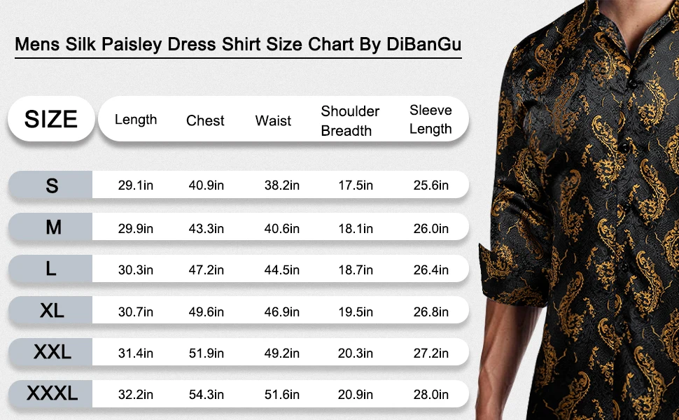 Men's Business Dress Shirts Black Gold Long Sleeve Formal Button-Down Collar Social Slim Fit Shirt Spring Man Casual Blouse