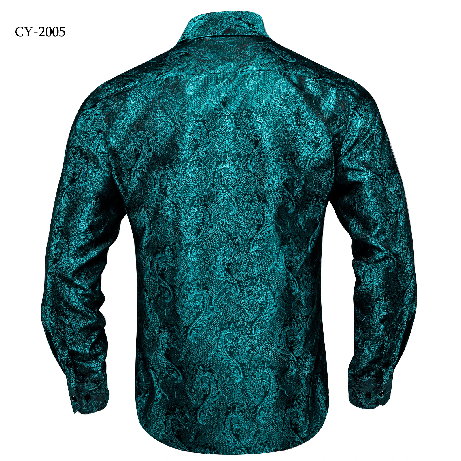 Men's Business Dress Shirts Black Gold Long Sleeve Formal Button-Down Collar Social Slim Fit Shirt Spring Man Casual Blouse