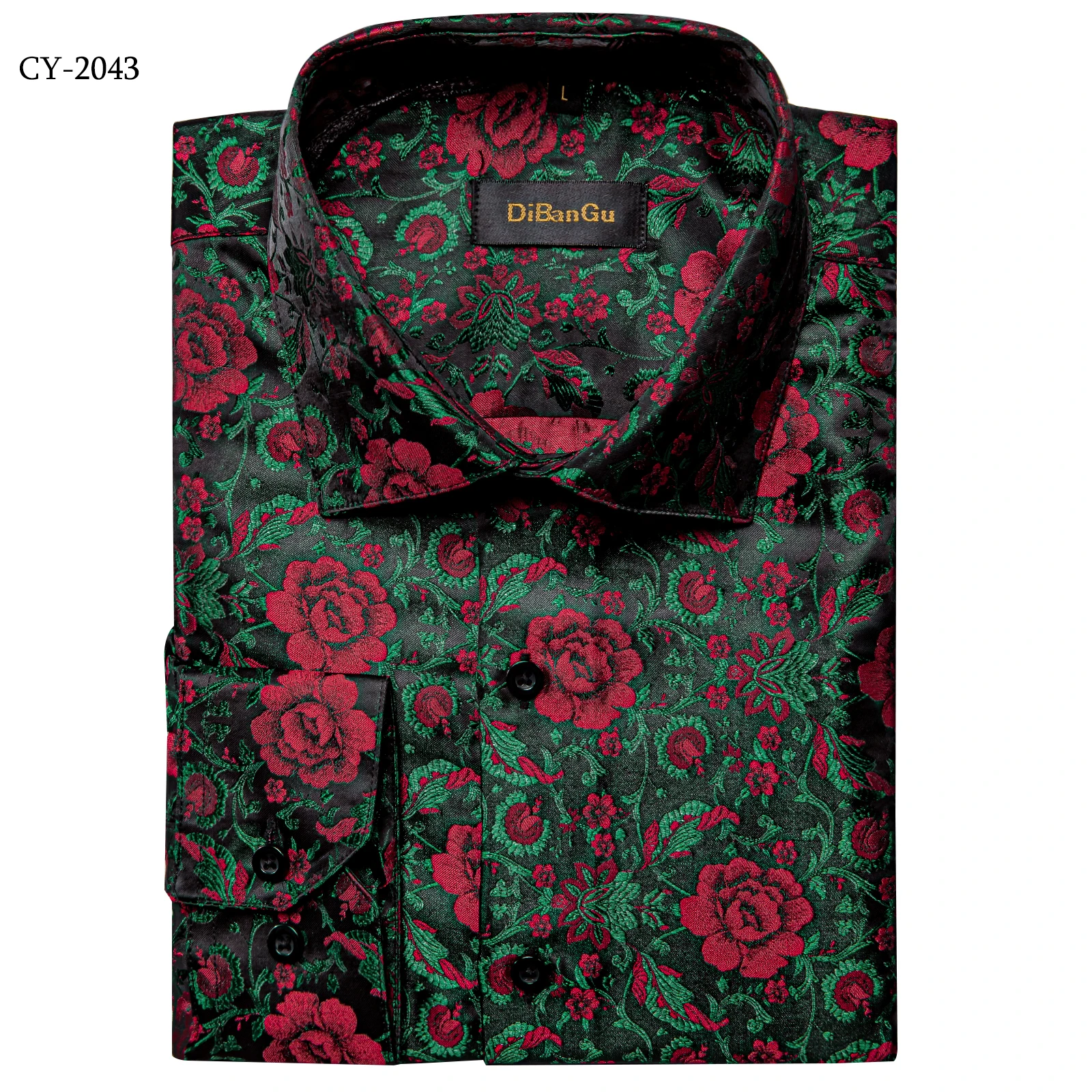 Men's Business Dress Shirts Black Gold Long Sleeve Formal Button-Down Collar Social Slim Fit Shirt Spring Man Casual Blouse