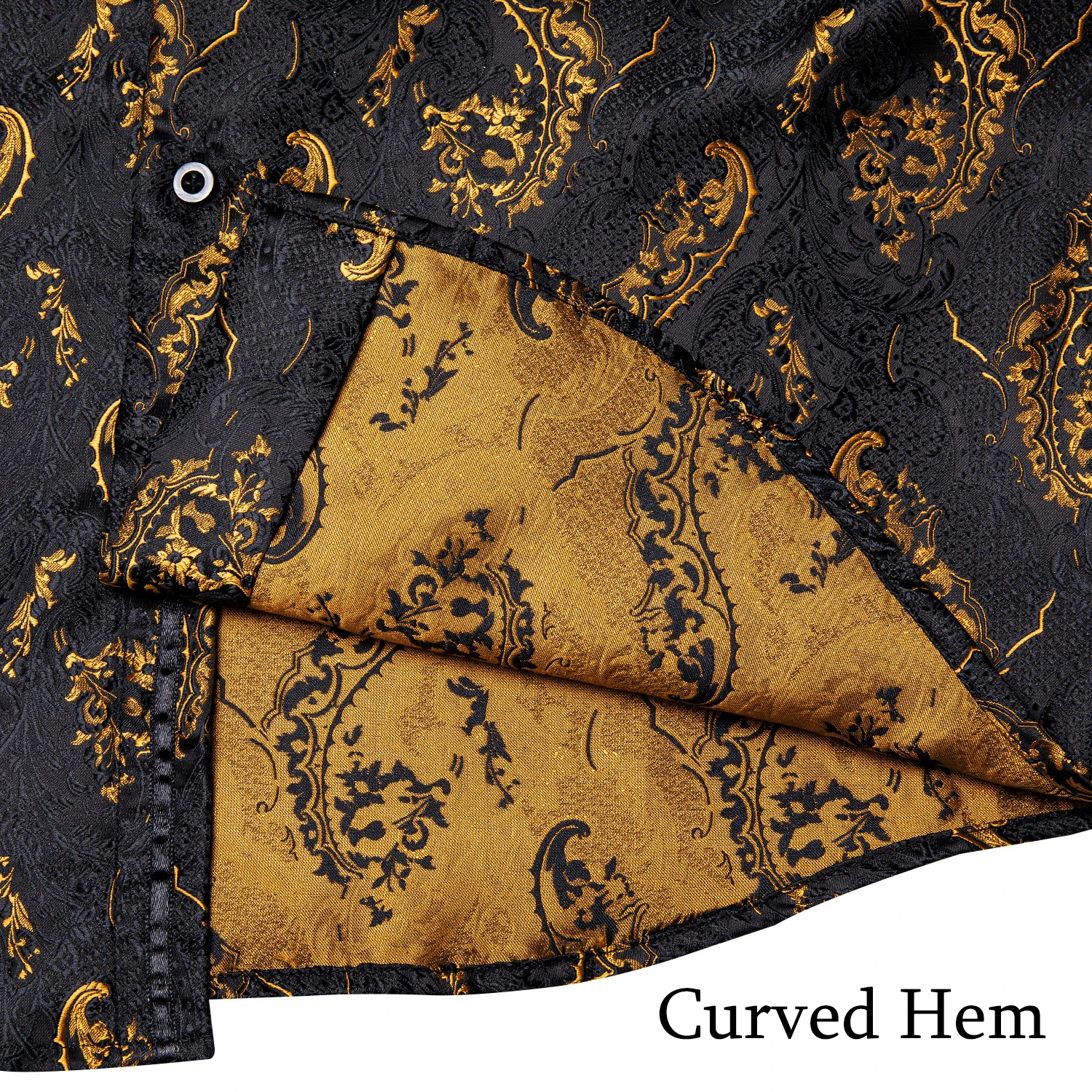 Men's Business Dress Shirts Black Gold Long Sleeve Formal Button-Down Collar Social Slim Fit Shirt Spring Man Casual Blouse
