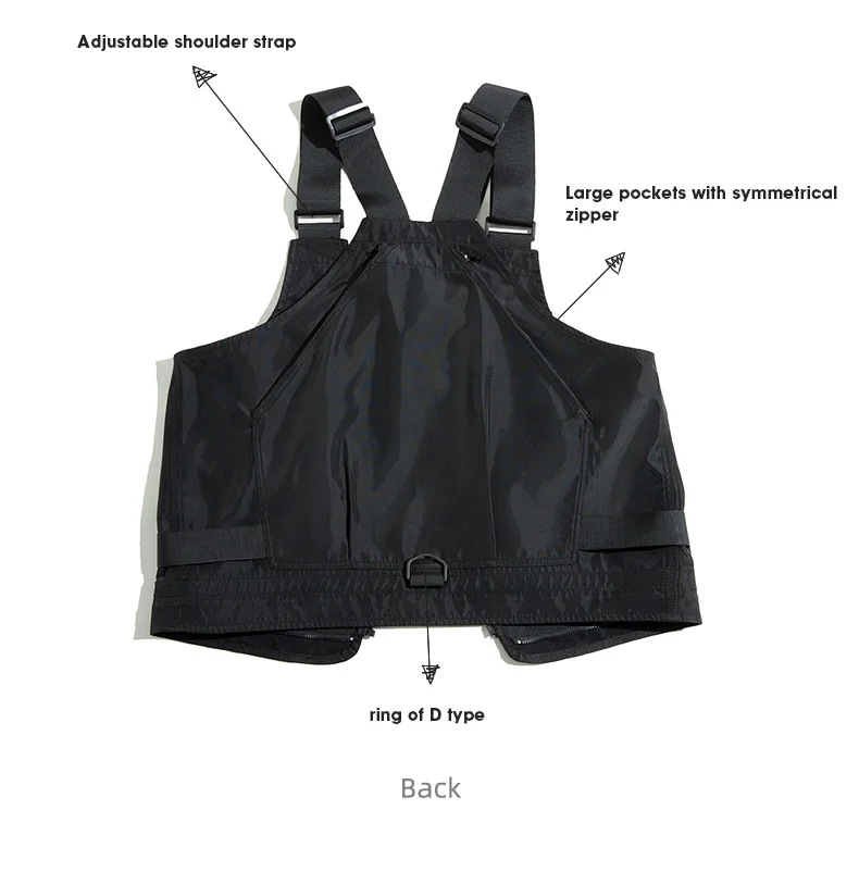 Maden Men Multi-pocket Tactical Vest Jacket & Bag Japan Retro Multi-function Photography Waistcoat Wide Shoulder Strap Solid Bag