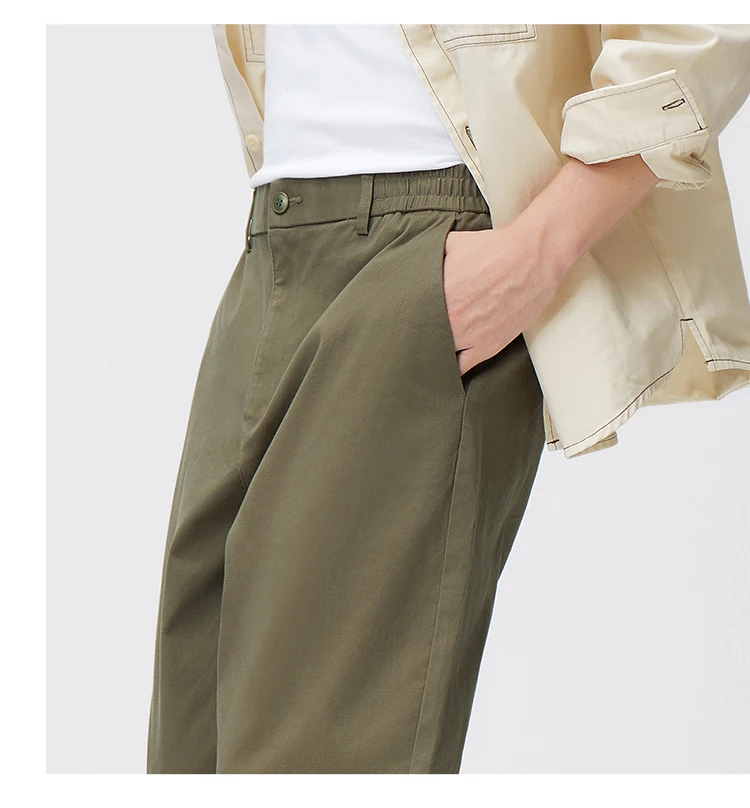 Semir Versatile Pants Men 2026 Spring Solid Color Tapered Casual Comfortable Daily Wear Stylish Long Trousers