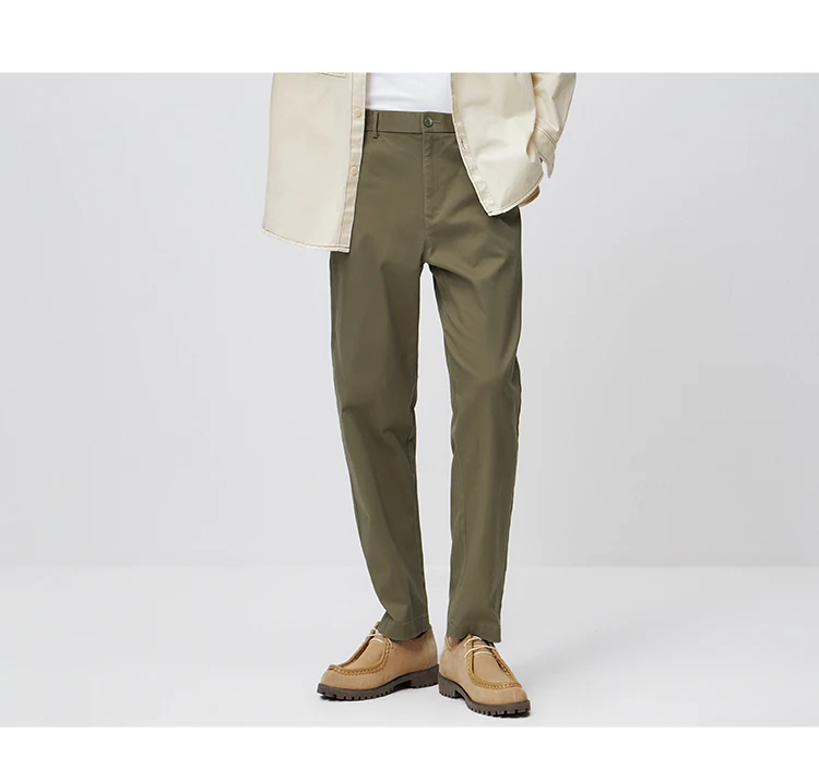 Semir Versatile Pants Men 2026 Spring Solid Color Tapered Casual Comfortable Daily Wear Stylish Long Trousers