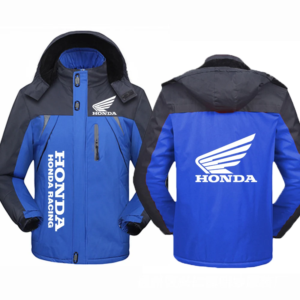 Honda Logo Print Autumn And Winter New 2025 Men's Thicken Warm Windproof Hoodies Versatile Comfortable Jacket Coat