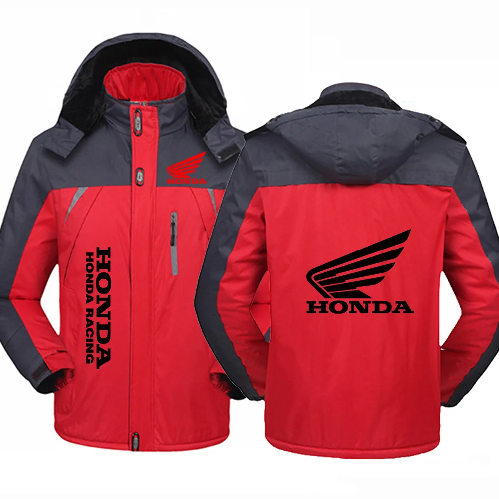 Honda Logo Print Autumn And Winter New 2025 Men's Thicken Warm Windproof Hoodies Versatile Comfortable Jacket Coat
