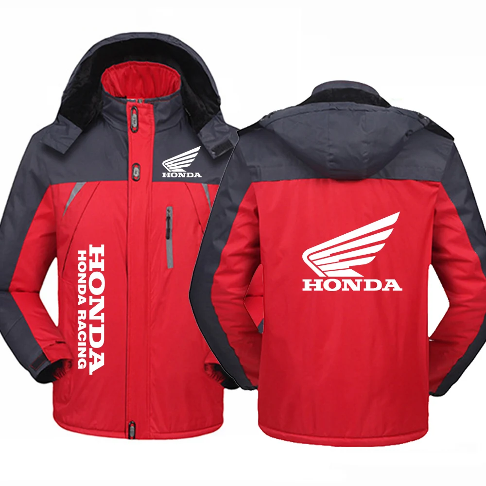 Honda Logo Print Autumn And Winter New 2025 Men's Thicken Warm Windproof Hoodies Versatile Comfortable Jacket Coat