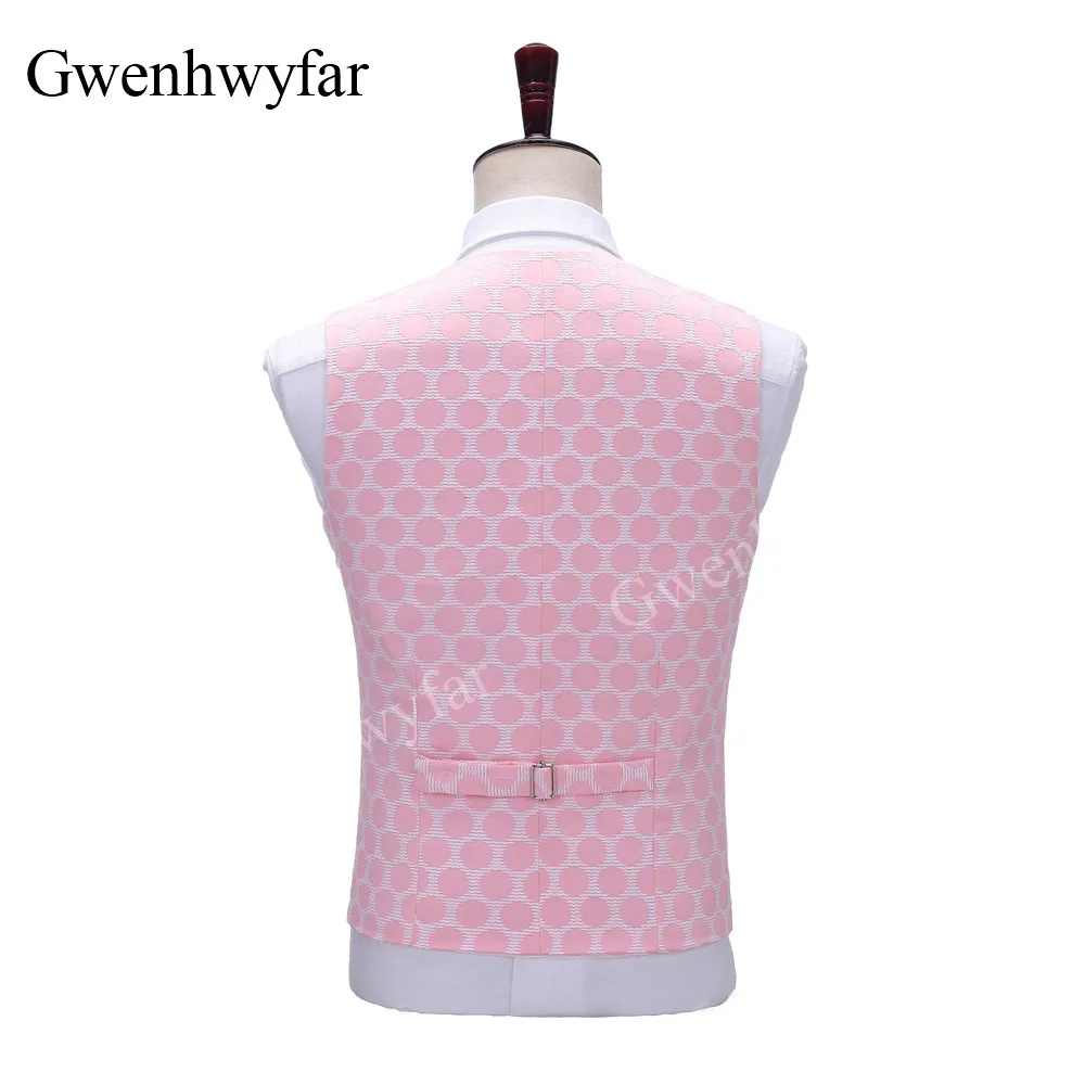 Gwenhwyfar New Polka Dot Suit for Men Custom Made Shawl Lapel Blazer Vest with Pants 2027 Fashion Wedding Tuxedos Groomsmen Wear