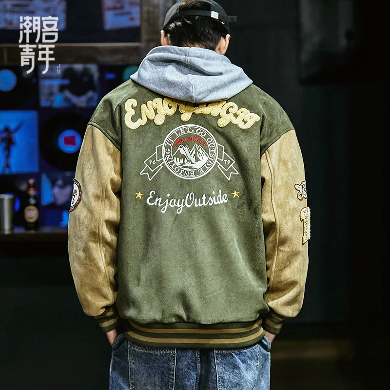 New Baseball Jacket Men Fashion Embroidered Jackets Coats High Street Outwear Man Bomber Jacket Hip Hop Clothing Top
