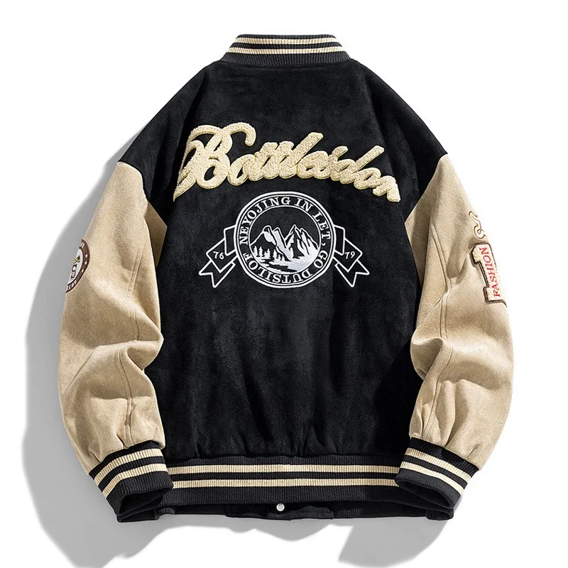 New Baseball Jacket Men Fashion Embroidered Jackets Coats High Street Outwear Man Bomber Jacket Hip Hop Clothing Top