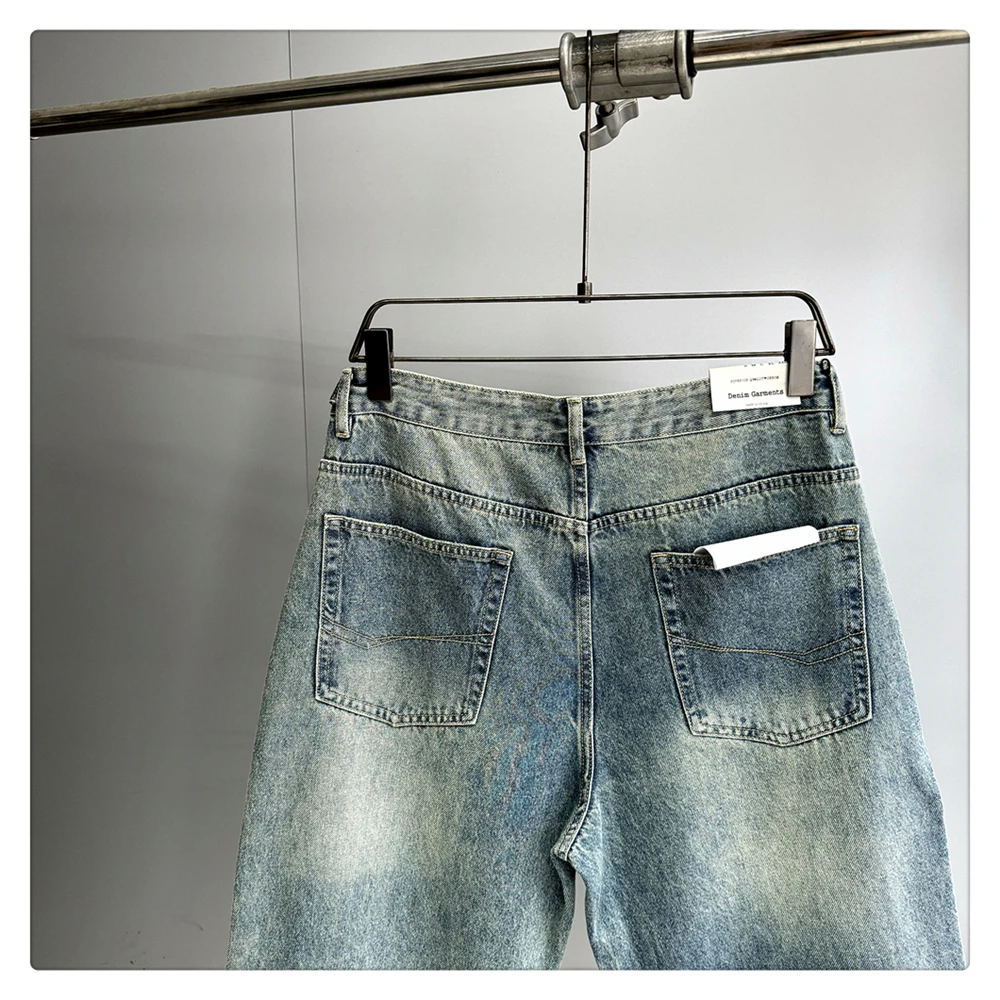 Japanese Vintage Distressed Baggy Jeans Men Clothing Harajuku Casual Denim Cargo Pants Korean Fashion Hip Hop Trousers Male