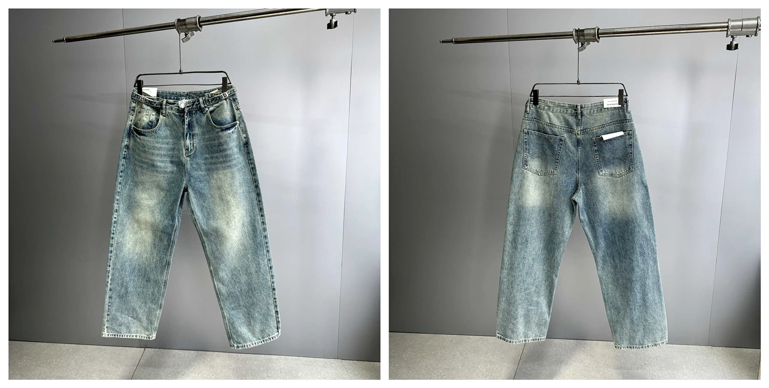 Japanese Vintage Distressed Baggy Jeans Men Clothing Harajuku Casual Denim Cargo Pants Korean Fashion Hip Hop Trousers Male