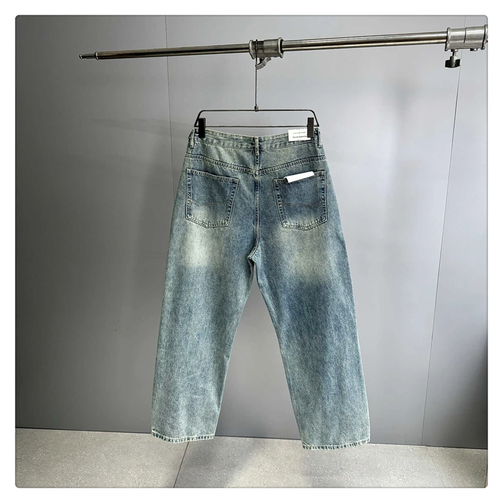 Japanese Vintage Distressed Baggy Jeans Men Clothing Harajuku Casual Denim Cargo Pants Korean Fashion Hip Hop Trousers Male