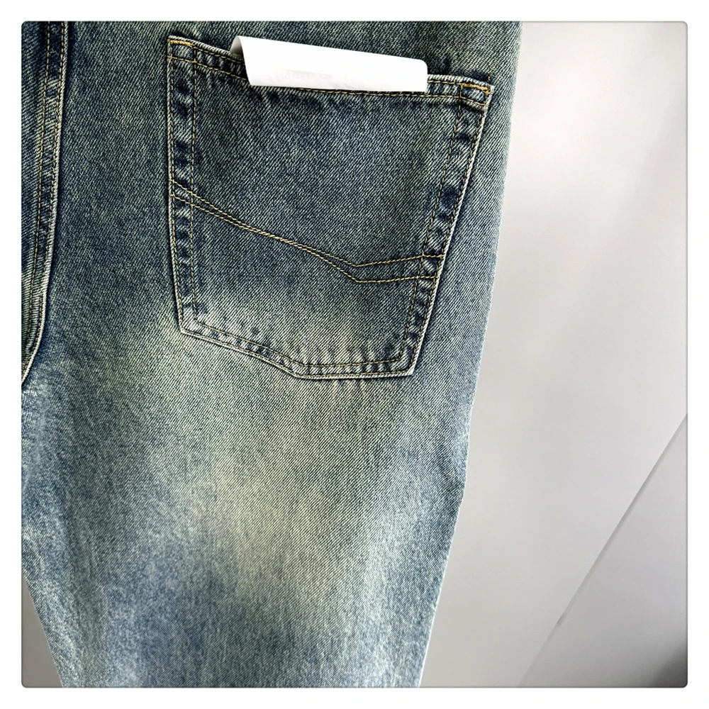 Japanese Vintage Distressed Baggy Jeans Men Clothing Harajuku Casual Denim Cargo Pants Korean Fashion Hip Hop Trousers Male