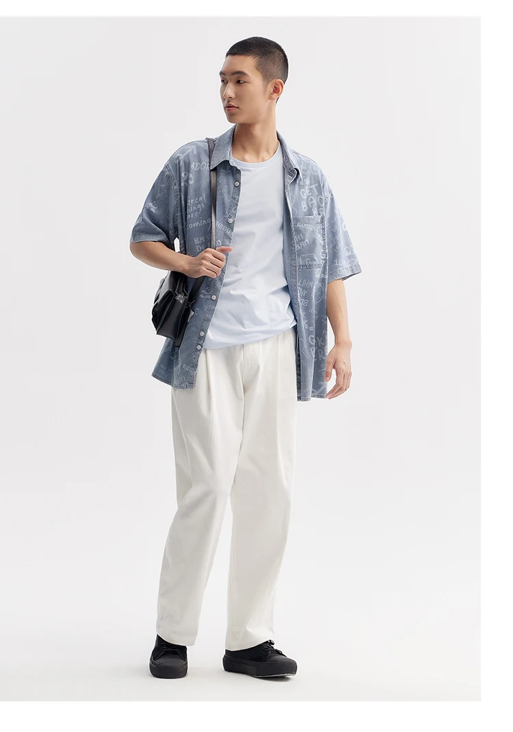 Semir Short Sleeve Shirt Men 2024 New Summer Version Trendy Vintage Denim Jacket