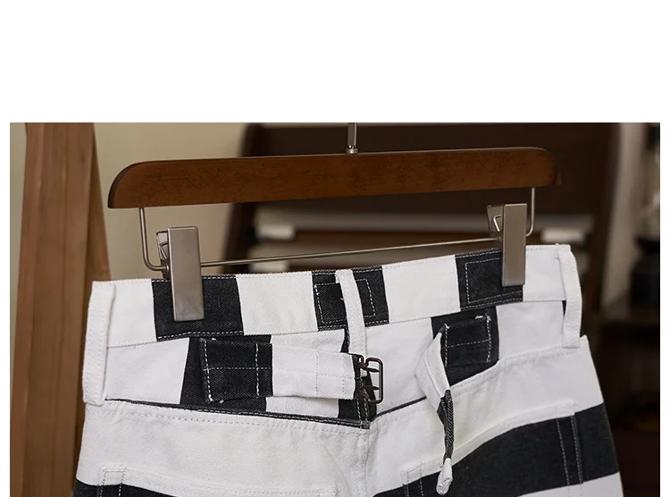 Autumn New American Retro 16oz Heavyweight Striped Cargo Pants Men's Fashion 100% Cotton Washed Thick Canvas Motorcycle Trousers