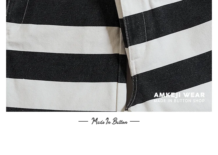 Autumn New American Retro 16oz Heavyweight Striped Cargo Pants Men's Fashion 100% Cotton Washed Thick Canvas Motorcycle Trousers